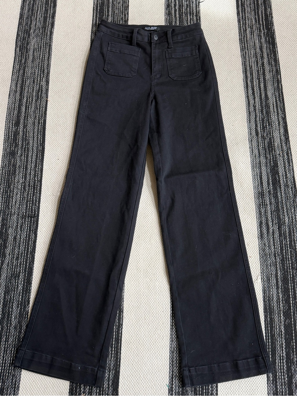 Judy Blue Women's Black Wide-Leg High-Rise Straight Fit Jeans Size 5/27